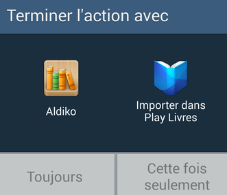Image expliquant comment ouvrir un ebook format Epub sur Android